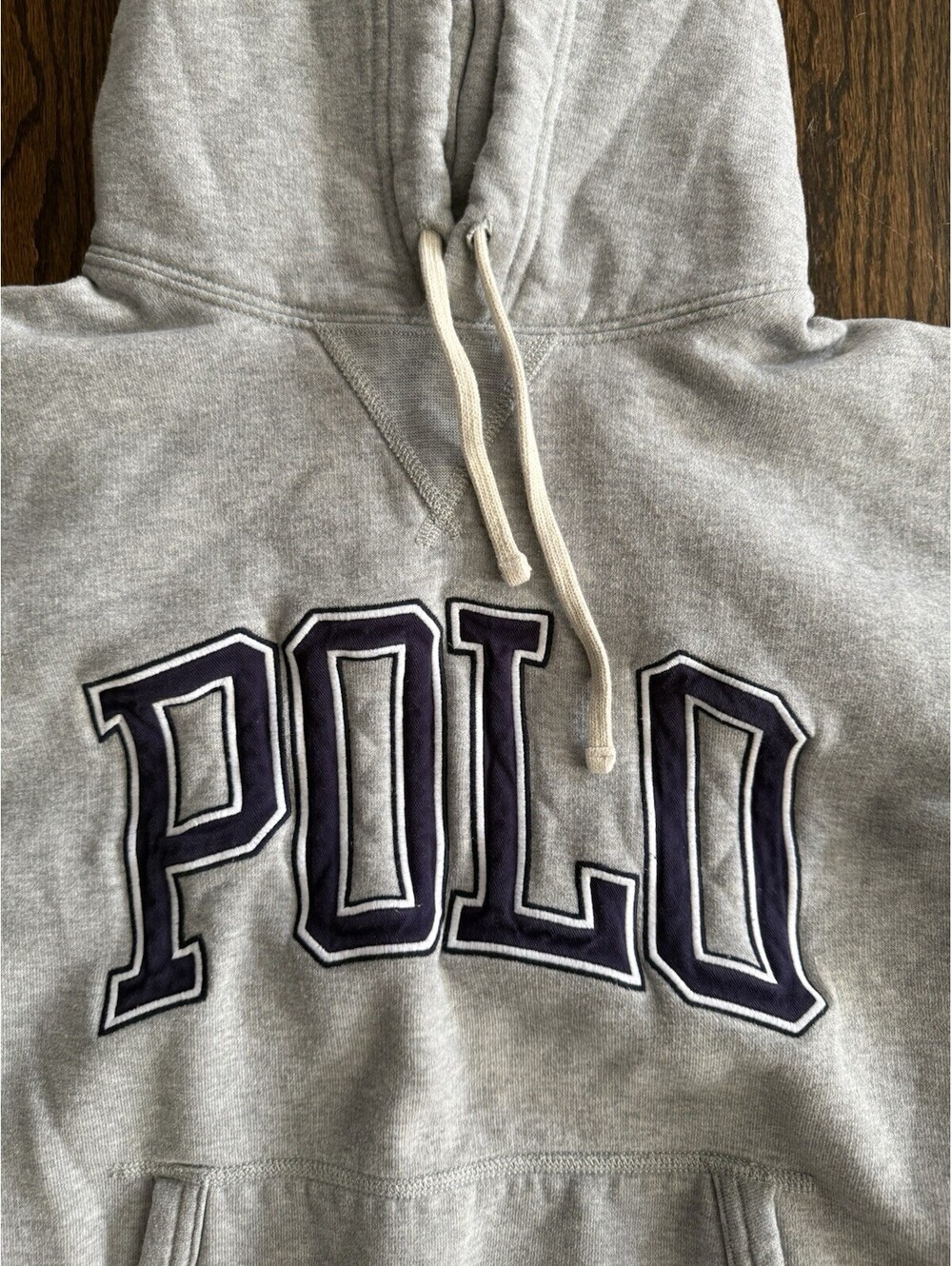 Polo Ralph Lauren Men's M Gray RL Fleece Logo Hoodie POLO Applique 67 - Picture 2 of 11